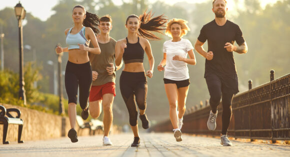 Runners in the morning