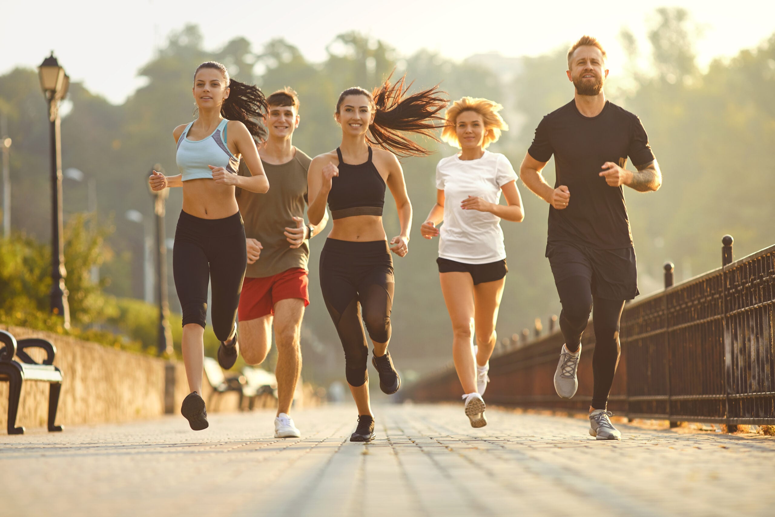 Runners in the morning